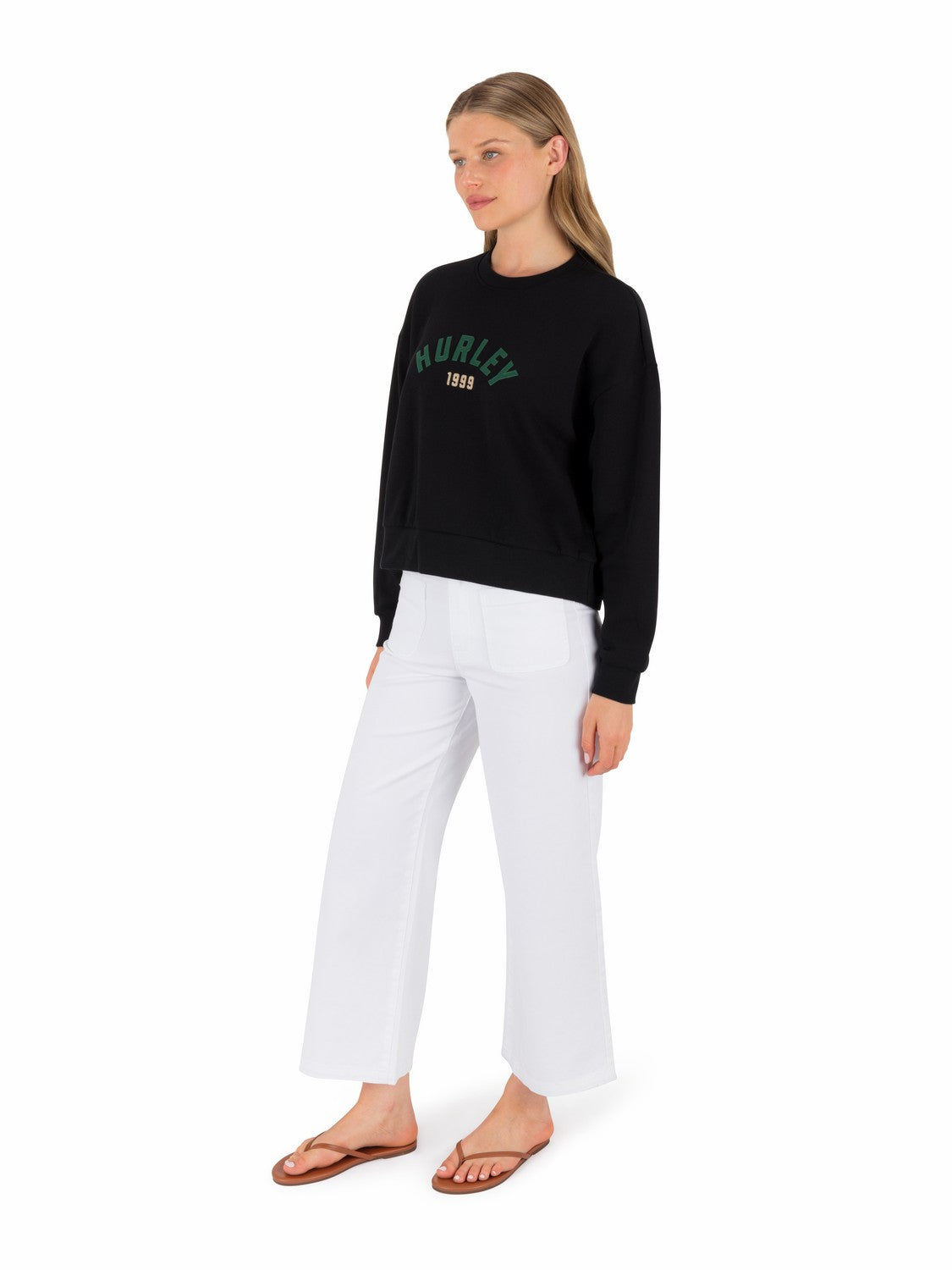 Worthy Boxy Crew | Hurley BLACK Sweatshirts & Sweaters