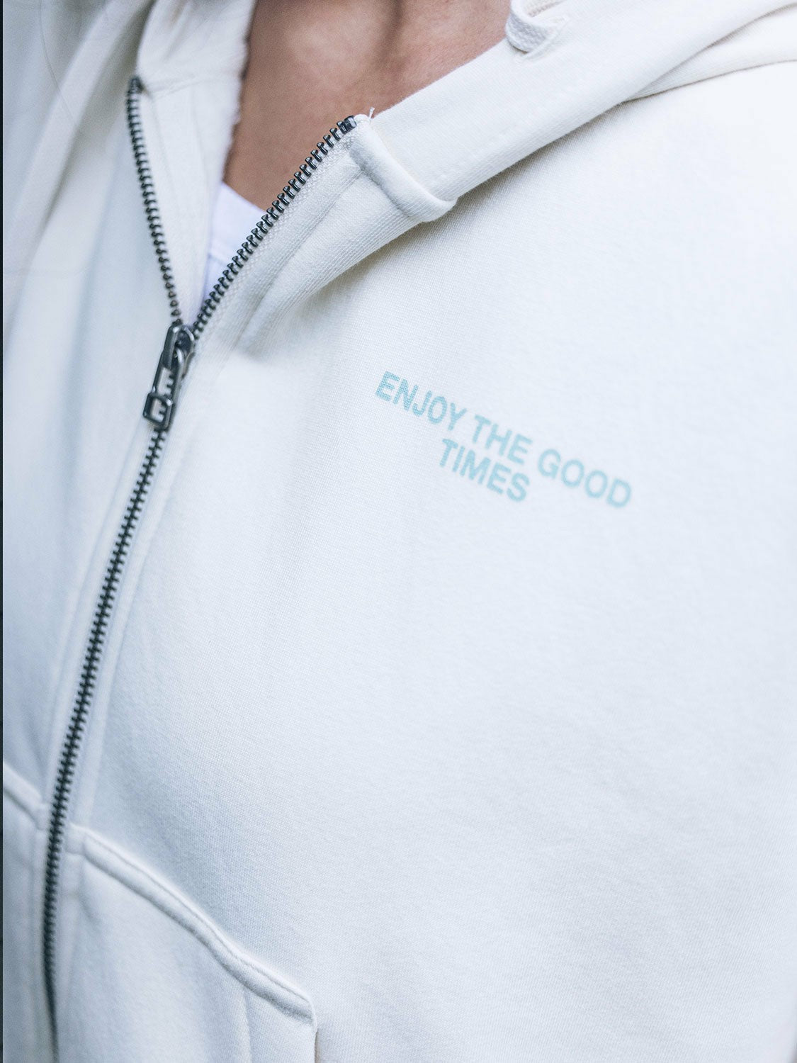 Enjoy The Good Crop Zip Hoodie | Hurley Off White Sweatshirts & Sweaters