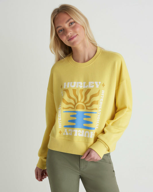 Living Peace Boxy Crew | Hurley Dandelion Sweatshirts & Sweaters
