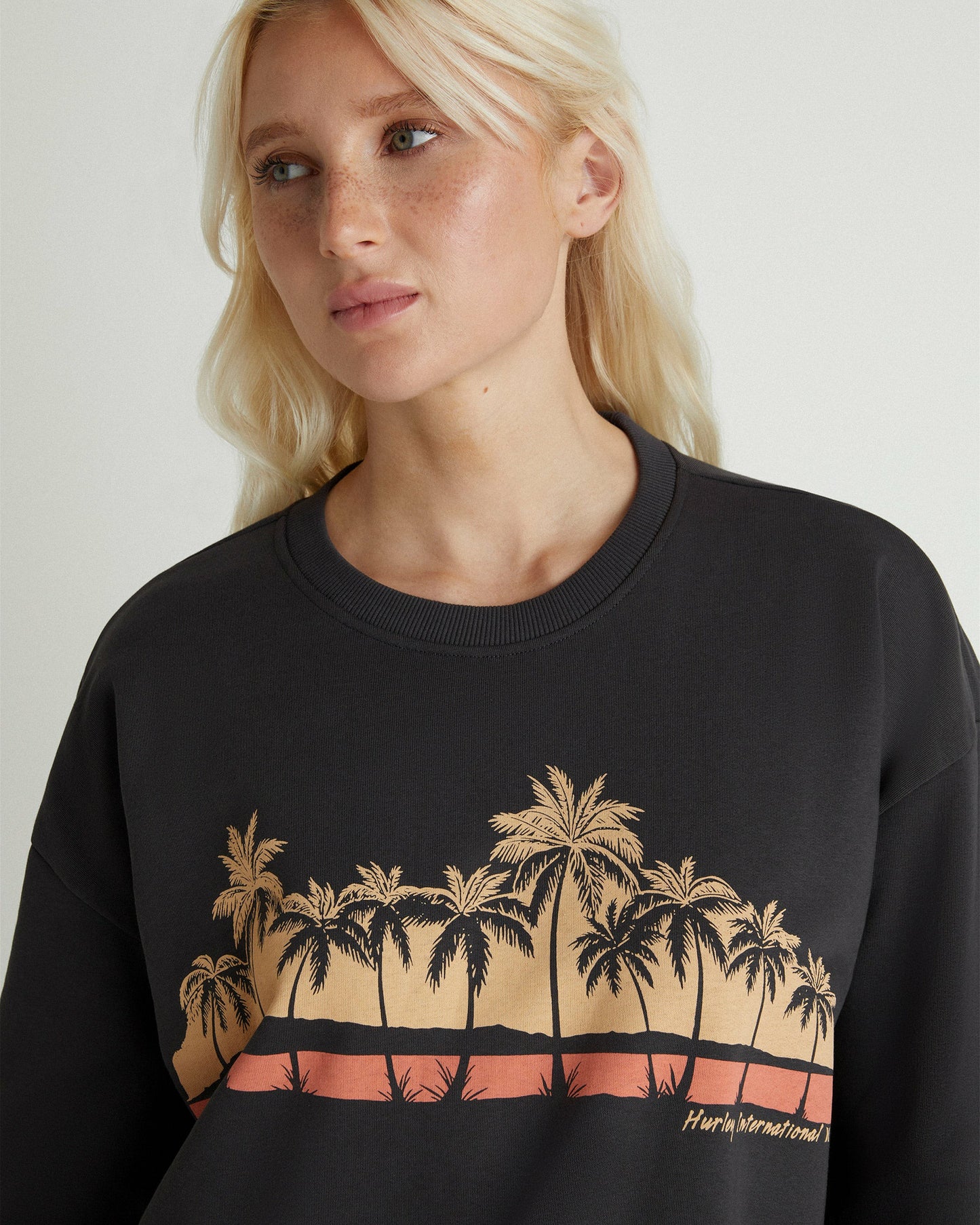 Sea-Nario Oversized Crew | Hurley Off Black Sweatshirts & Sweaters