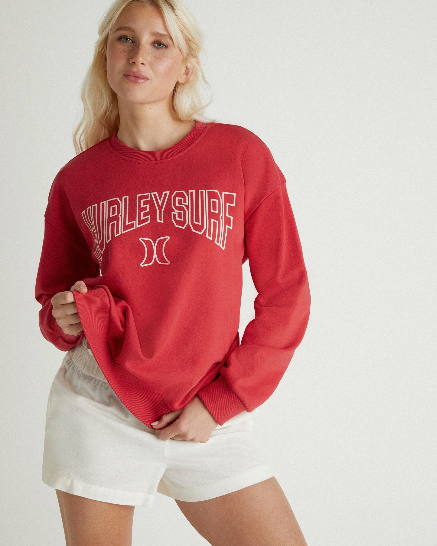Collegiate Crew | Hurley Rococco Red Sweatshirts & Sweaters