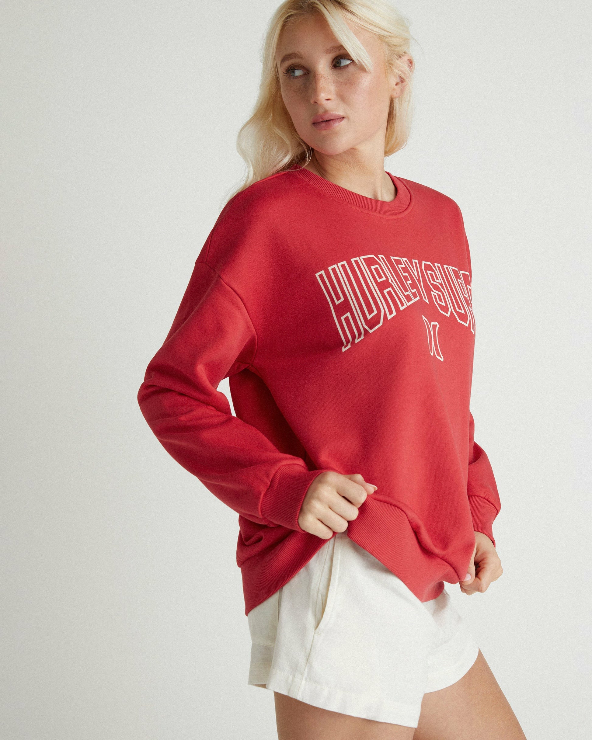 Collegiate Crew | Hurley Rococco Red Sweatshirts & Sweaters