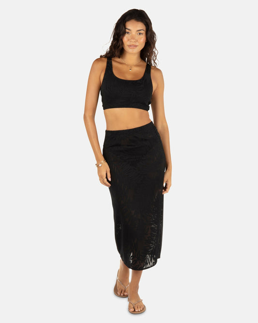 Ulu Leaf Midi Skirt | Hurley Black Shorts & Skirts