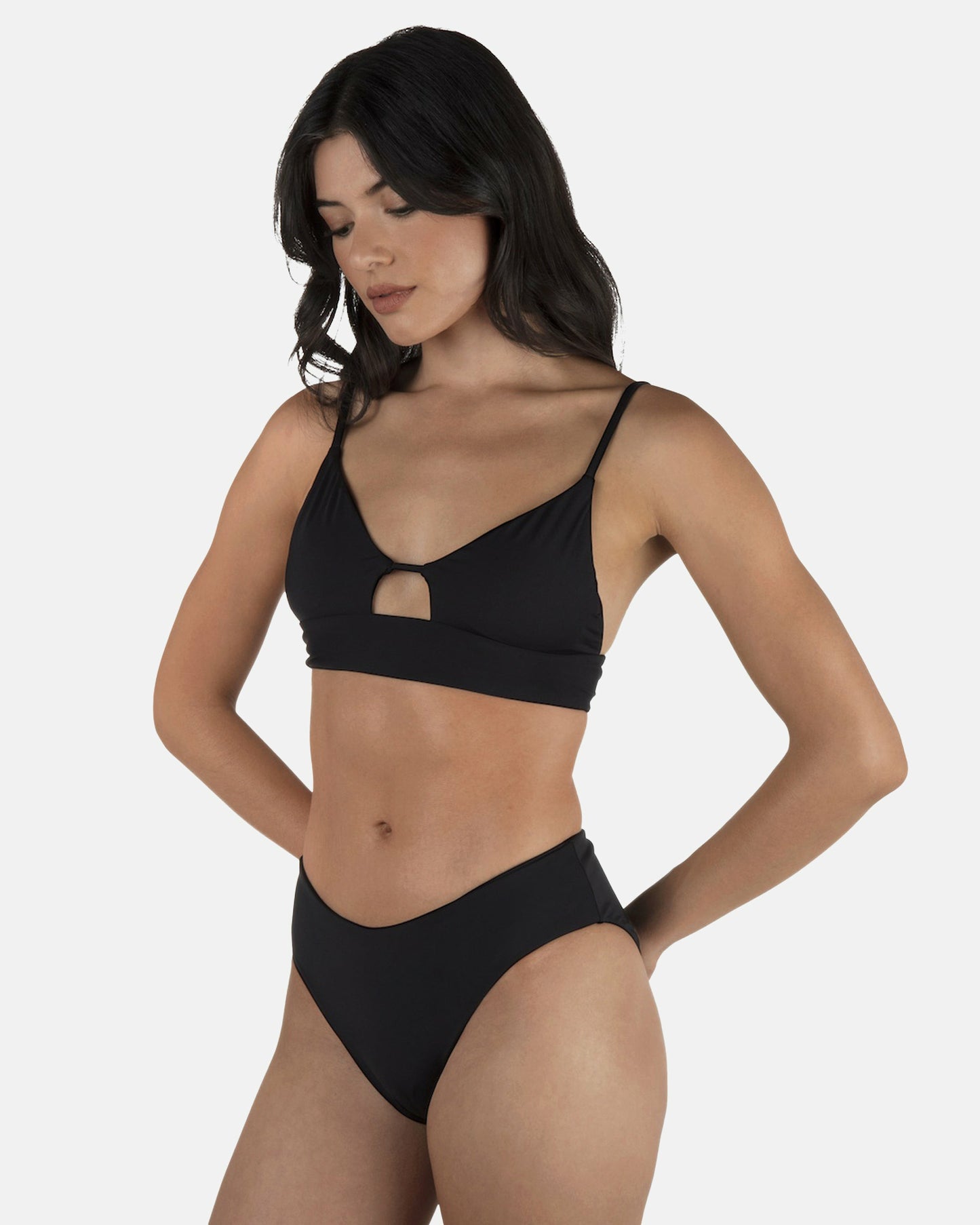 Solid Full Bikini Bottom | Hurley Black Bikinis