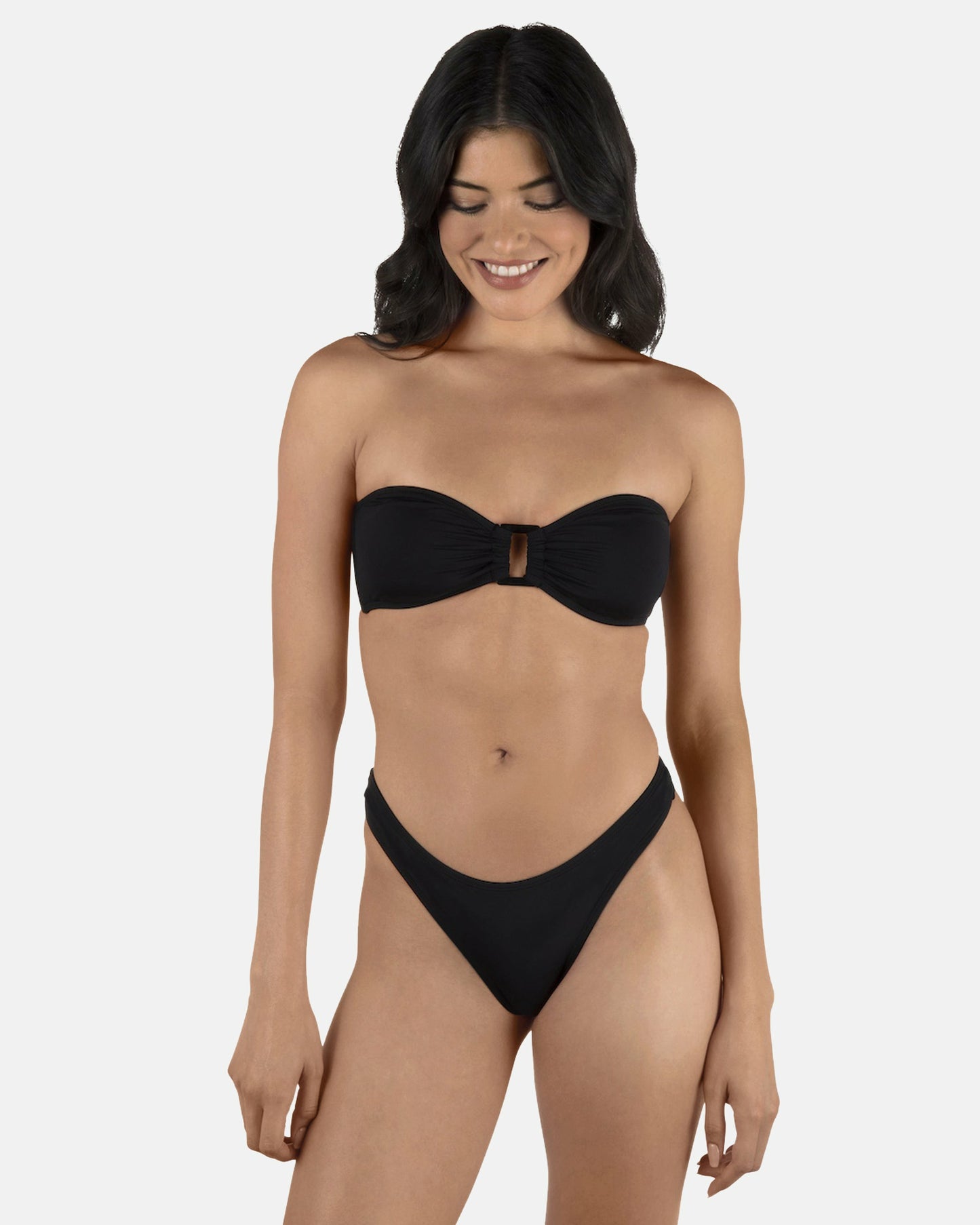 Solid Tanga Bottom | Hurley Black Bikinis
