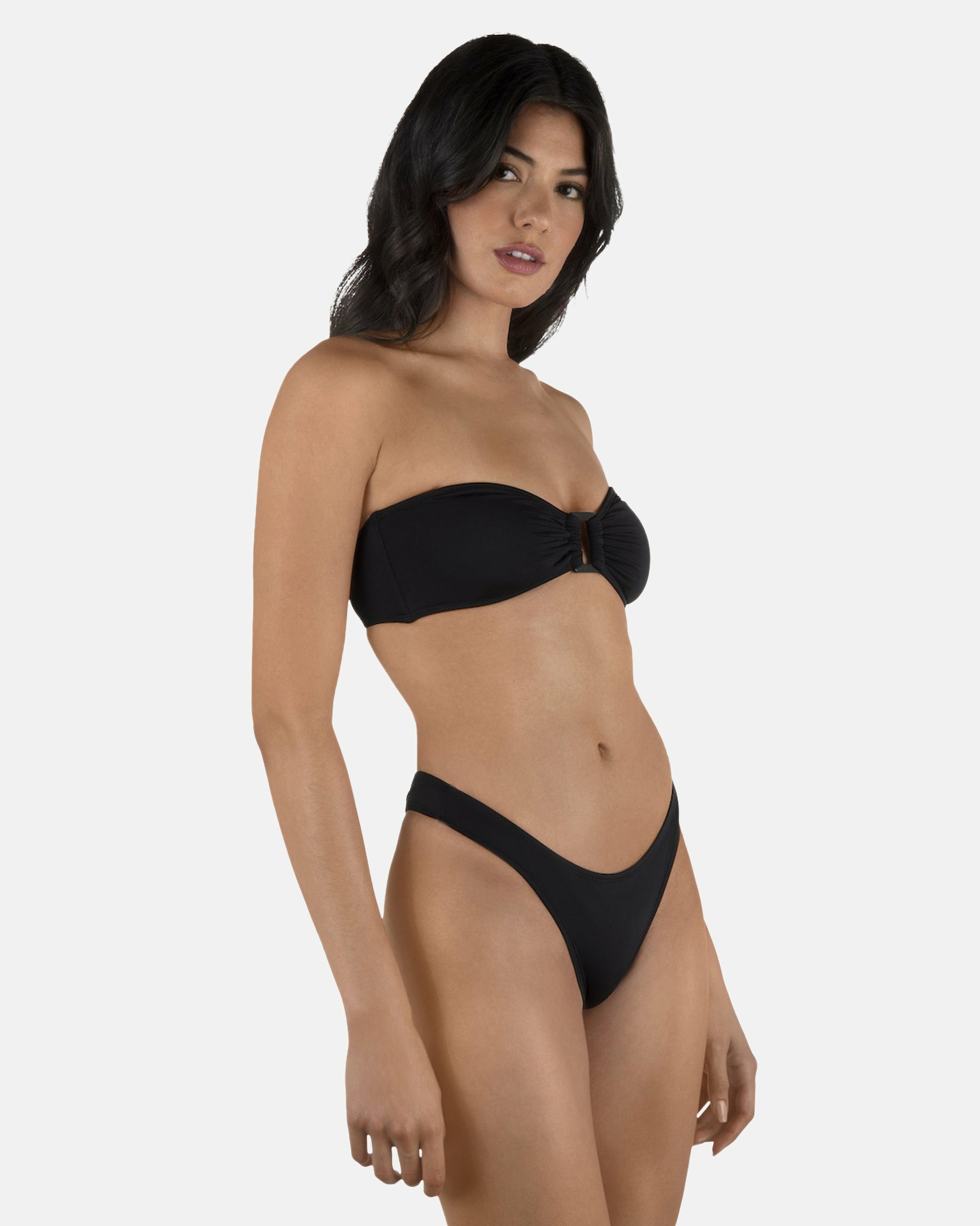Solid Tanga Bottom | Hurley Black Bikinis
