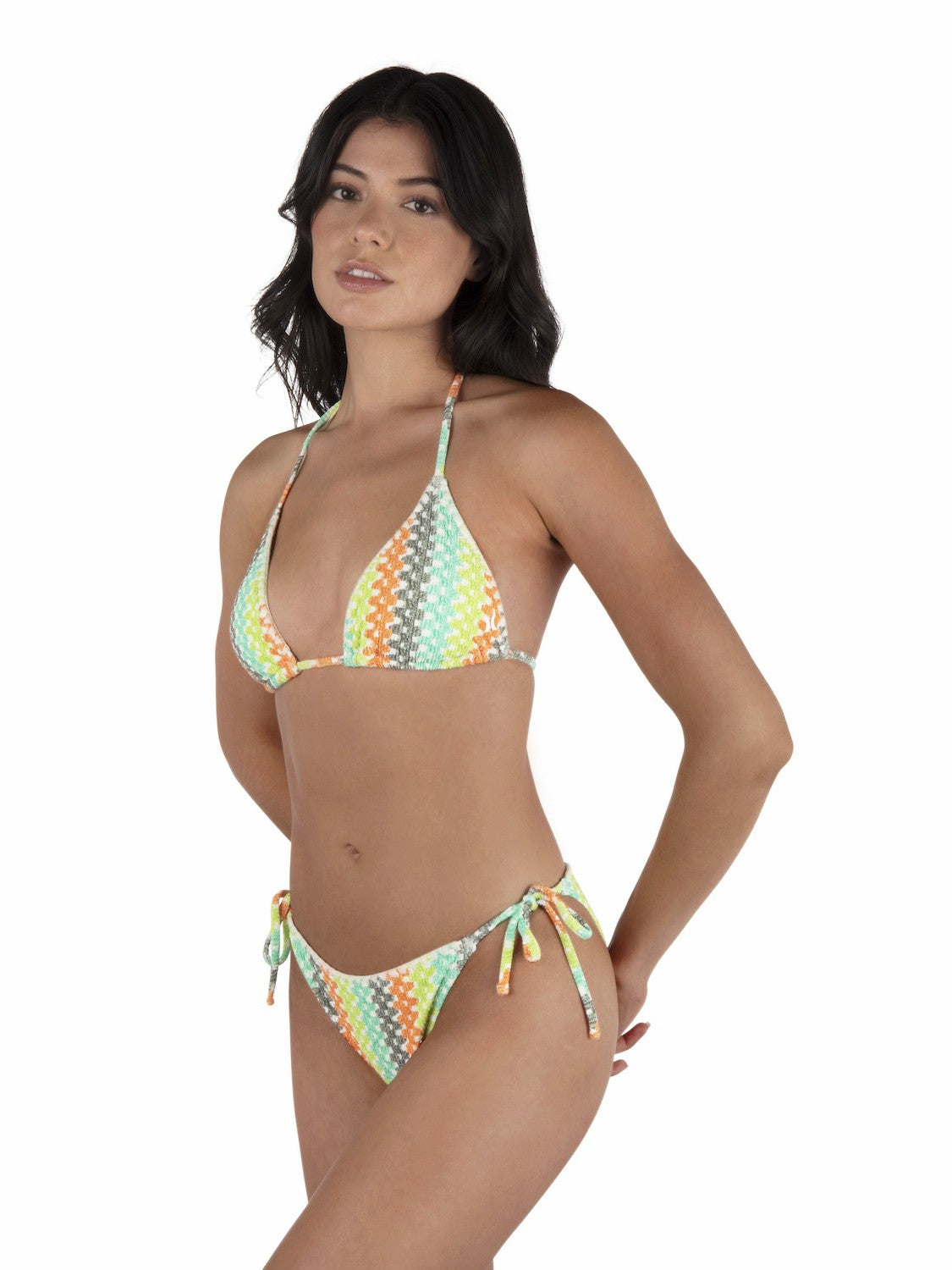 Stripe Crochet Scrunch Cheeky Bottom | Hurley Sour Apple Bikinis