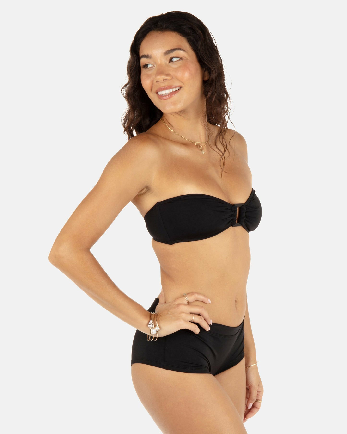Solid Ring Bandeau | Hurley Black Bikinis