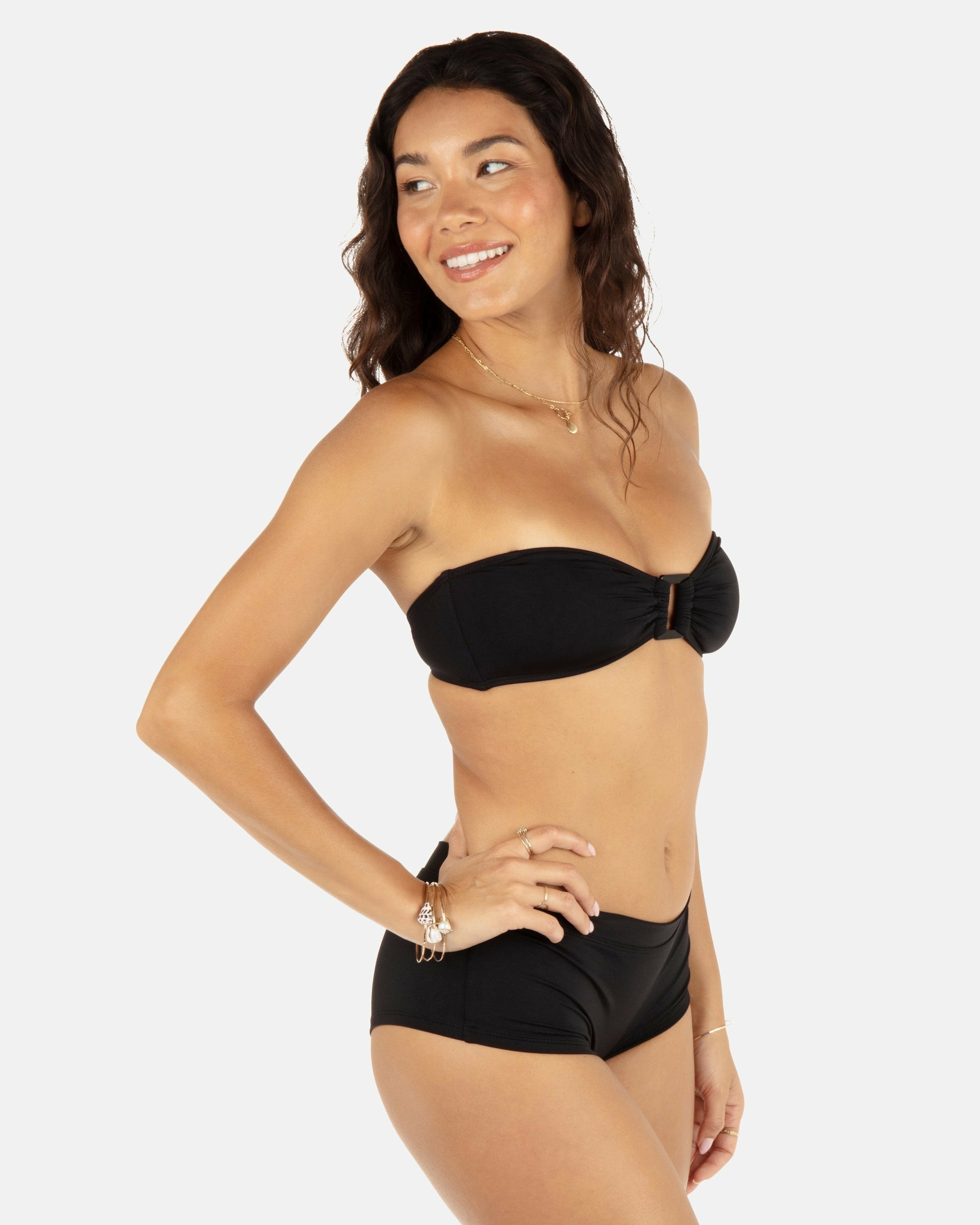 Solid Ring Bandeau | Hurley Black Bikinis