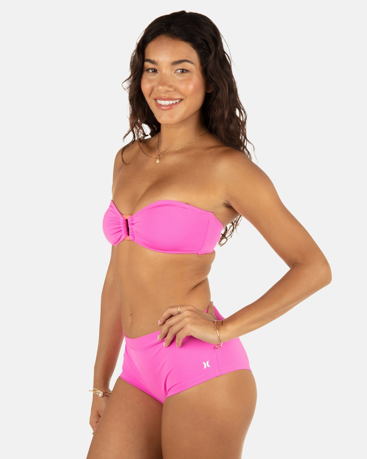 Solid Ring Bandeau | Hurley Disco Pink/Maraschino Bikinis