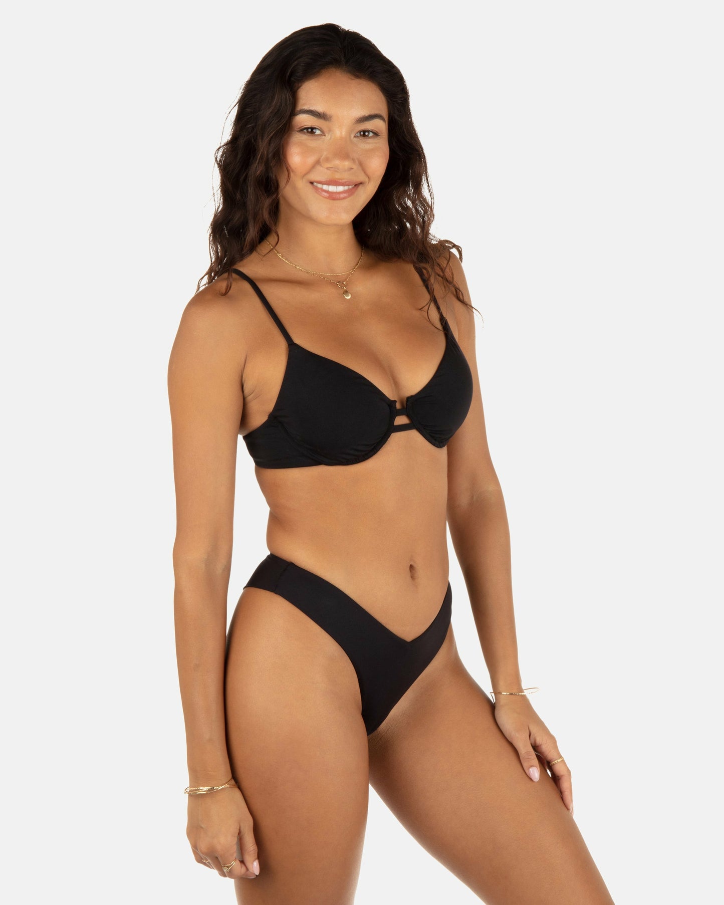 Solid Tab Underwire Bra | Hurley Black Bikinis