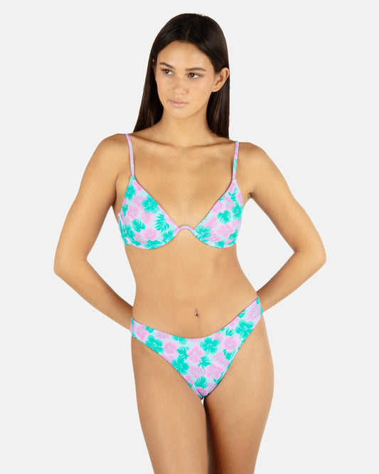 Lani Floral Underwire Bra | Hurley Teal Bikinis