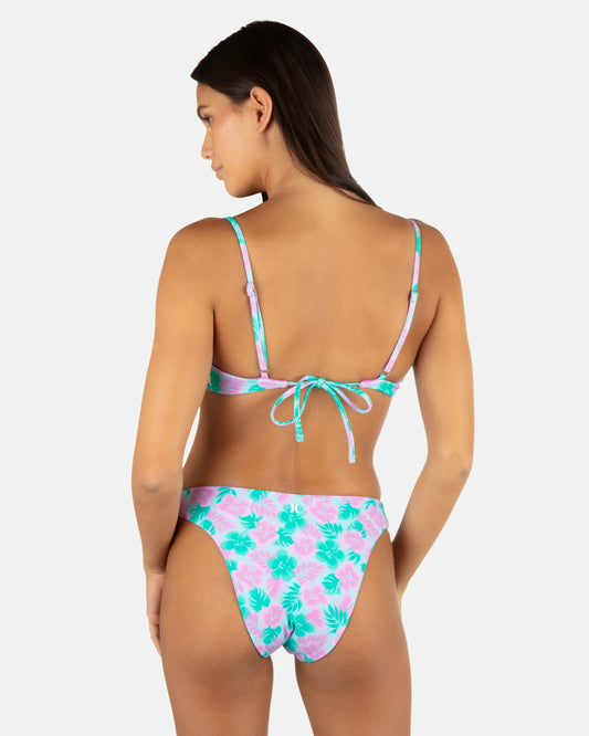Lani Floral Cheeky Scoop Reversible Bottom | Hurley Teal Bikinis