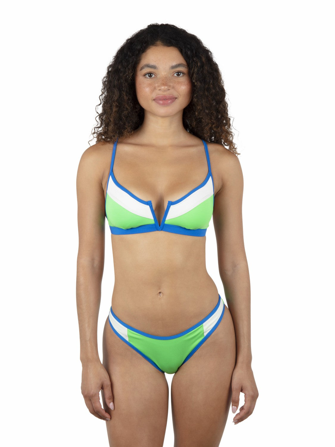 Summer Block V Wire Bralette Bikini Top | Hurley Imperial Blue / Grass Green Bikini & Swim Tops