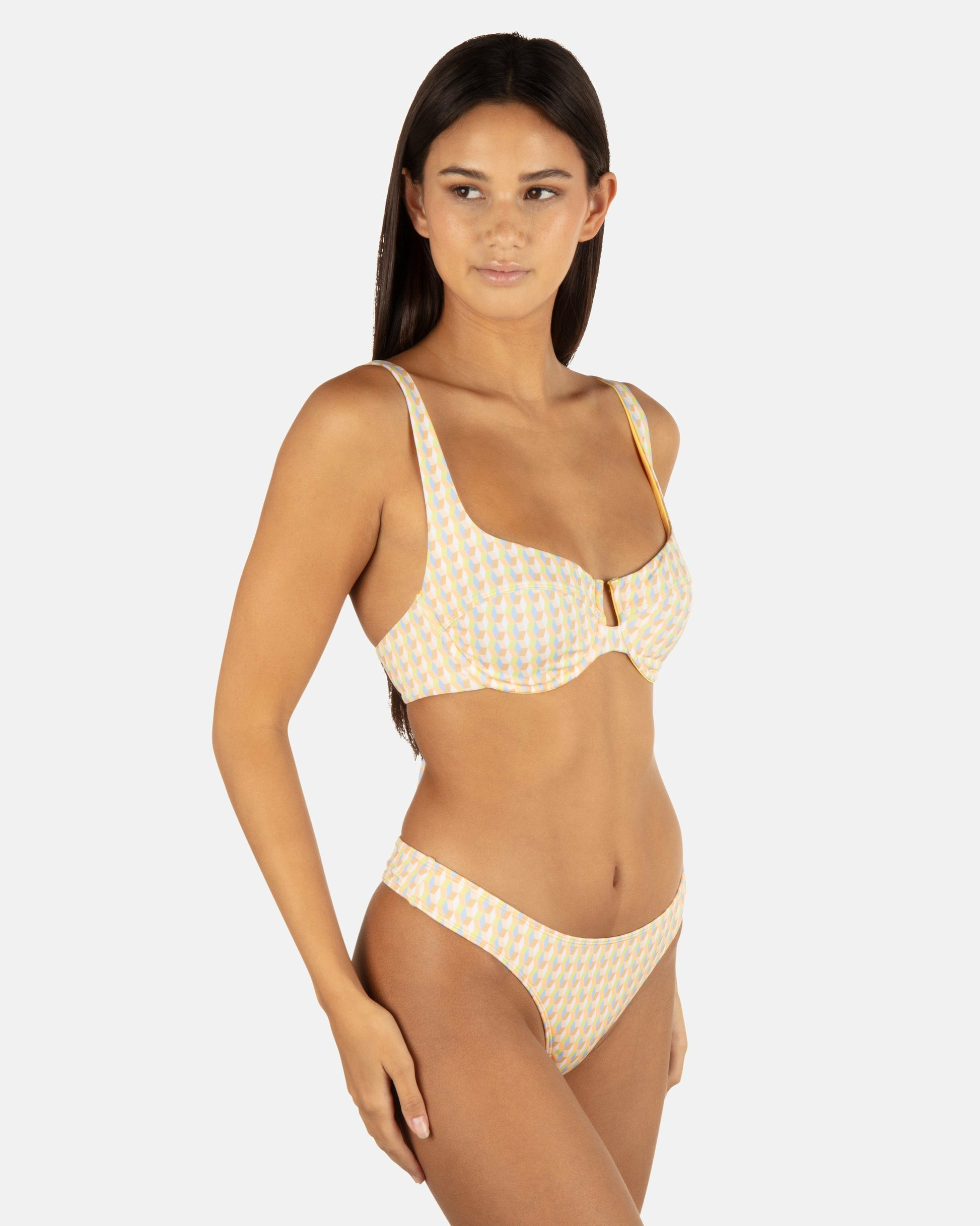 Retro Geo Underwire Bralette | Hurley Chartreuse Bikini & Swim Tops