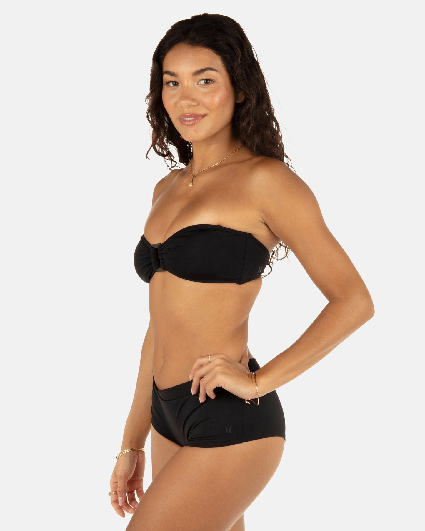Solid Ring Bandeau | Hurley Black Bikini & Swim Tops