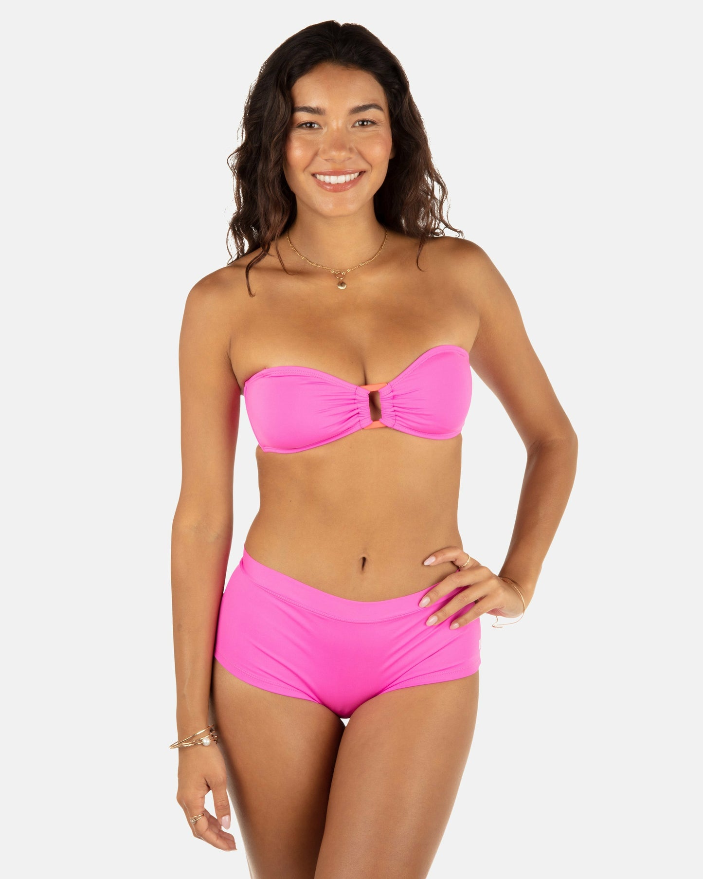 Solid Ring Bandeau | Hurley Disco Pink/Maraschino Bikini & Swim Tops
