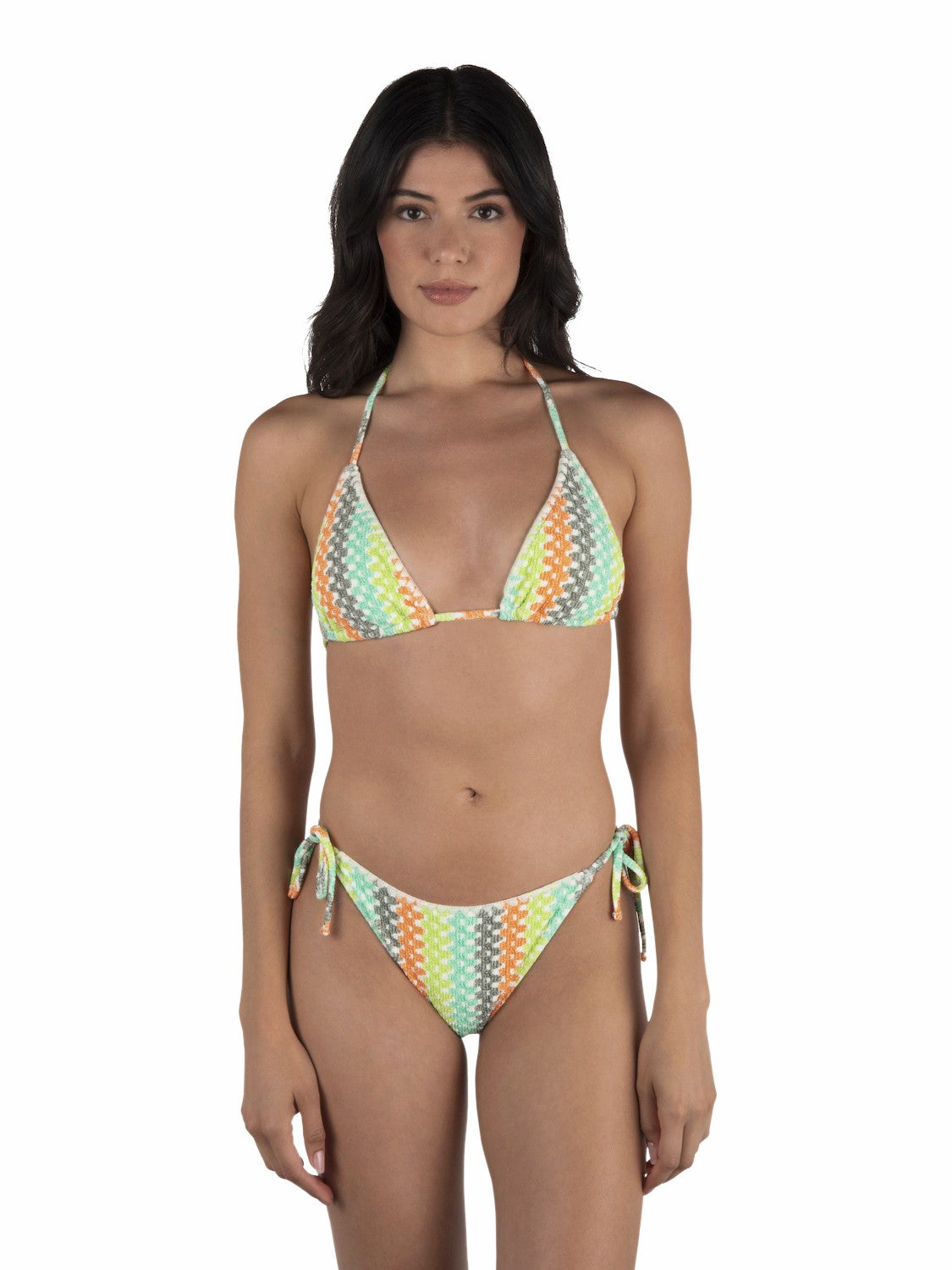 Stripe Crochet Scrunch Cheeky Bottom | Hurley Sour Apple Bikini & Swim Bottoms