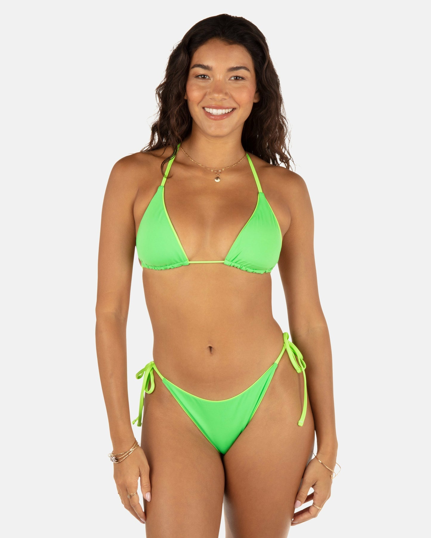 Solid Reversible Cheeky Tie Side Bottom | Hurley Key Lime/Grass Green Bikini & Swim Bottoms