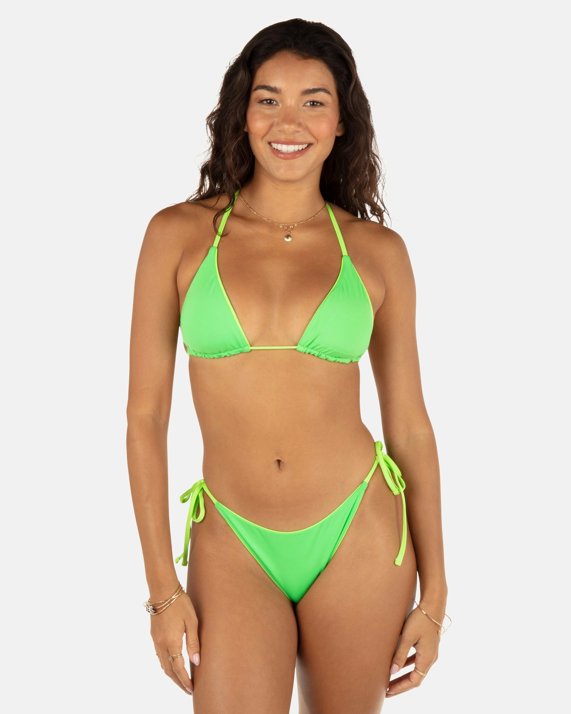 Solid Reversible Cheeky Tie Side Bottom | Hurley Key Lime/Grass Green Bikini & Swim Bottoms