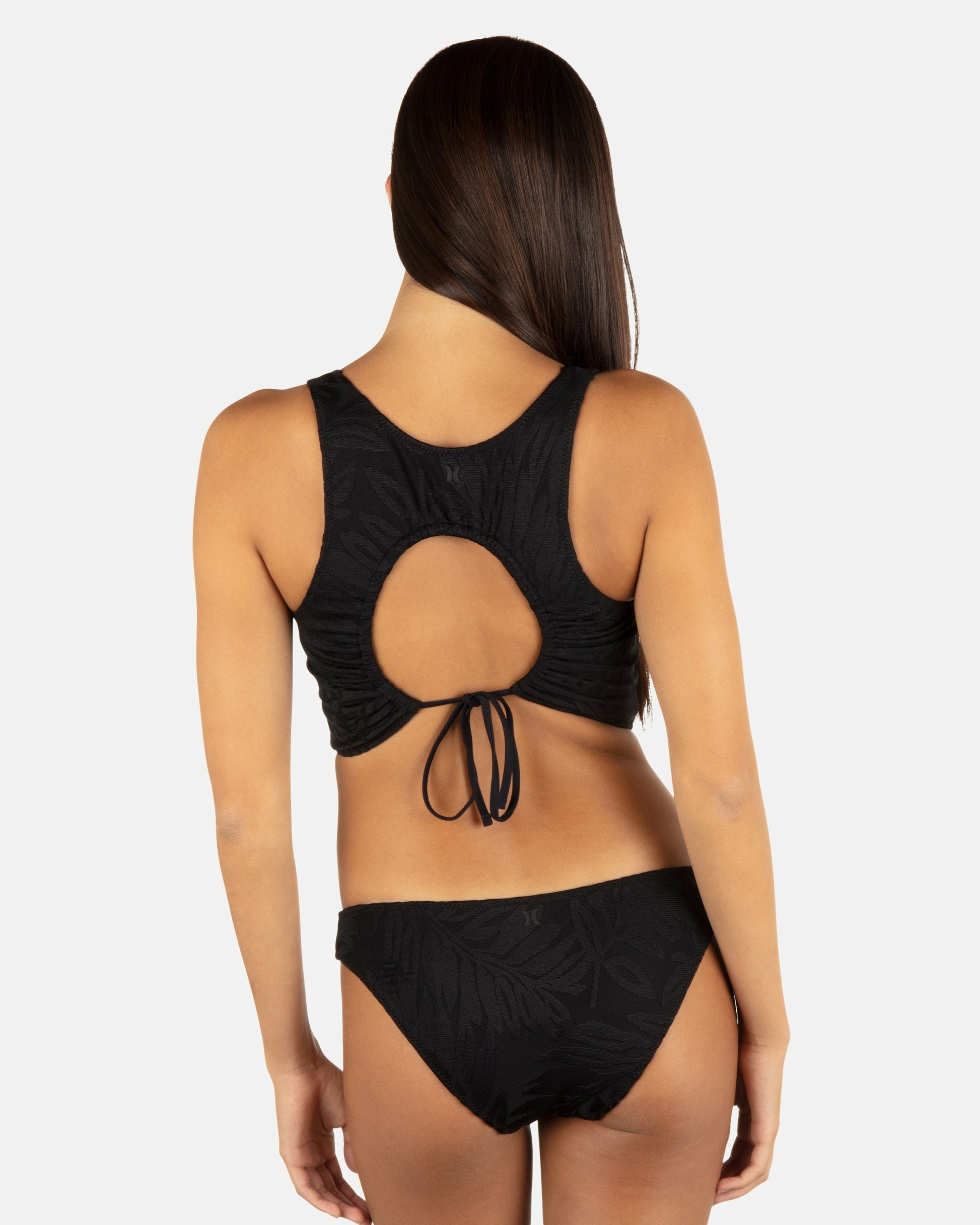 Ulu Leaf Moderate Bottom | Hurley Black Bikini & Swim Bottoms
