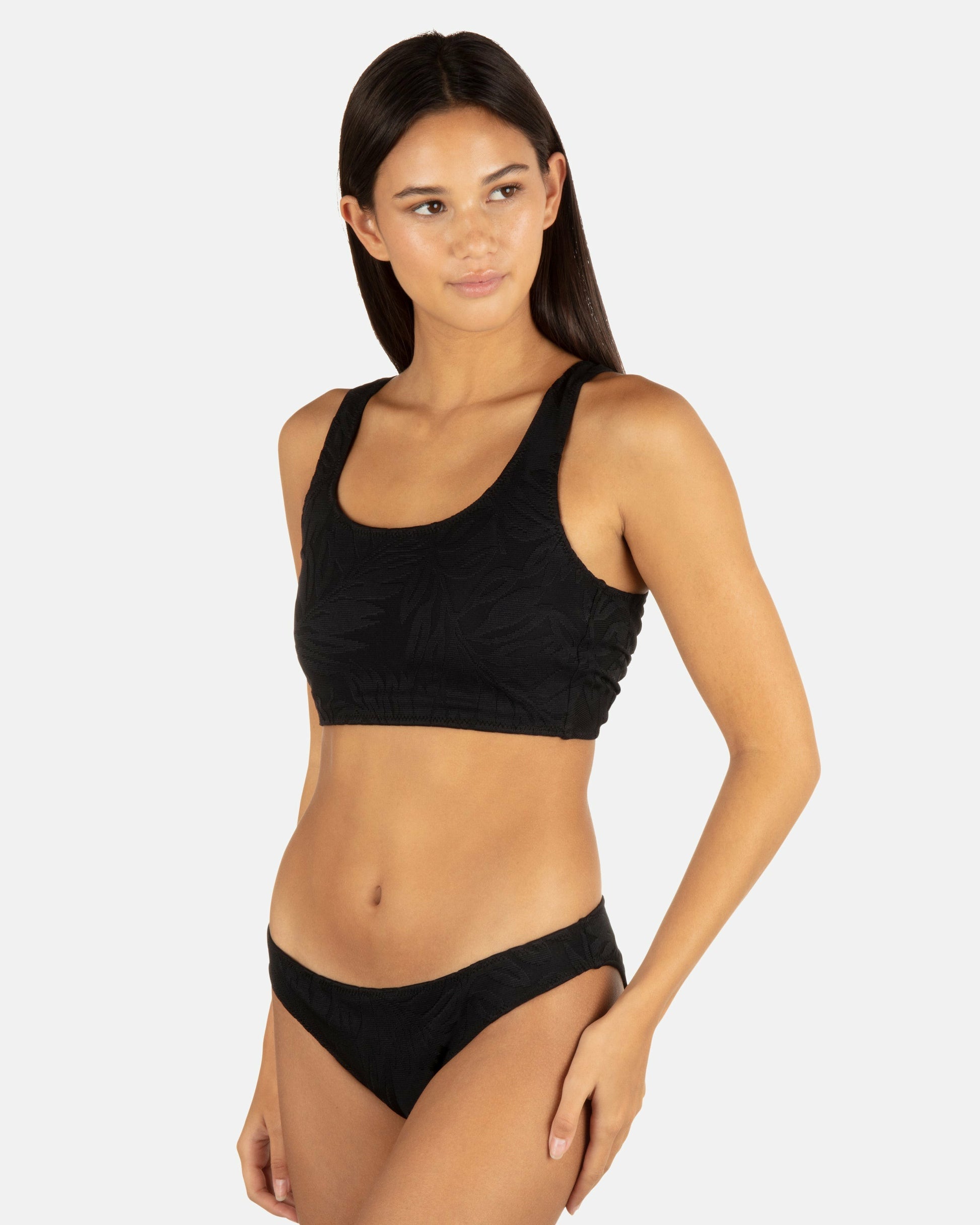 Ulu Leaf Moderate Bottom | Hurley Black Bikini & Swim Bottoms