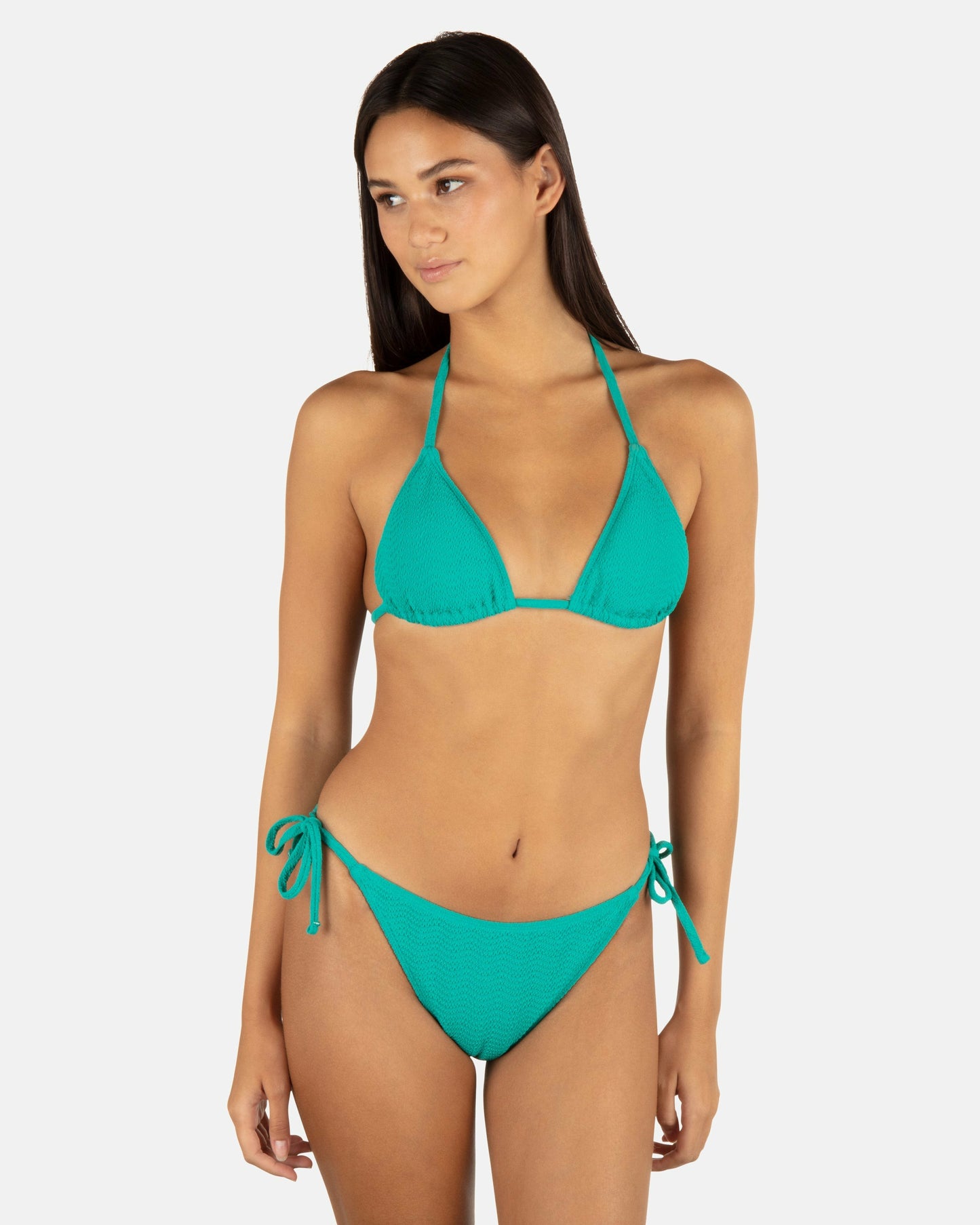 Wave Scrunch Cheeky Tie Side Bottom | Hurley Teal Bikini & Swim Bottoms