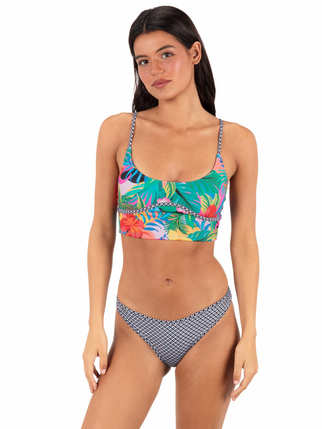 Reversible Pacific Night Moderate Scoop Bottom | Hurley Tropical Geo Sale Bikini & Swim Bottoms