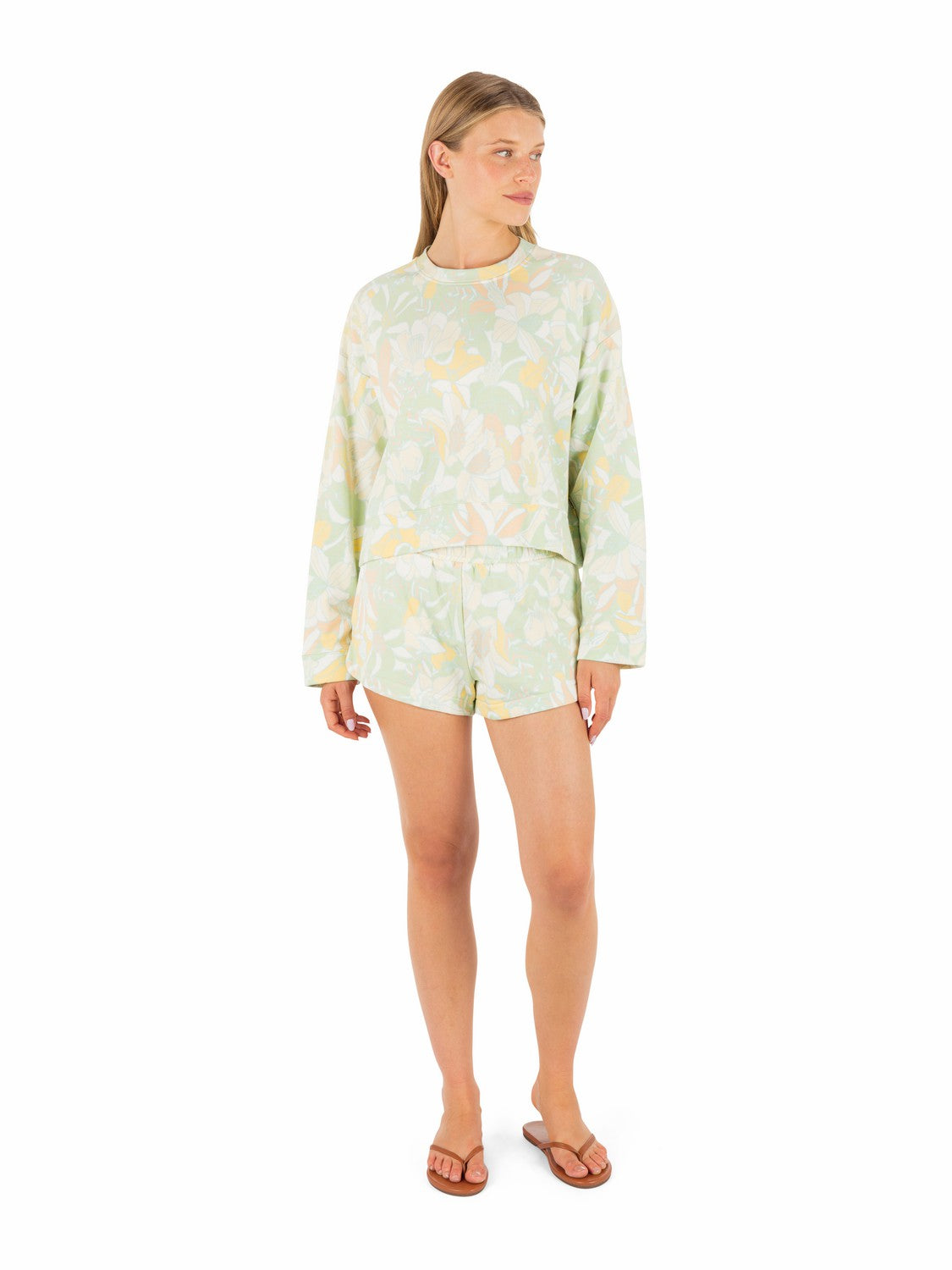 Safari Floral Boxy Crew | Hurley Spray Sale Tops